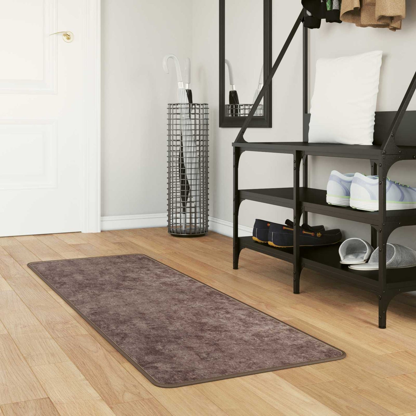 vidaXL Rug Runner MARSA Grey 50 x 150 cm Polyester and PVC