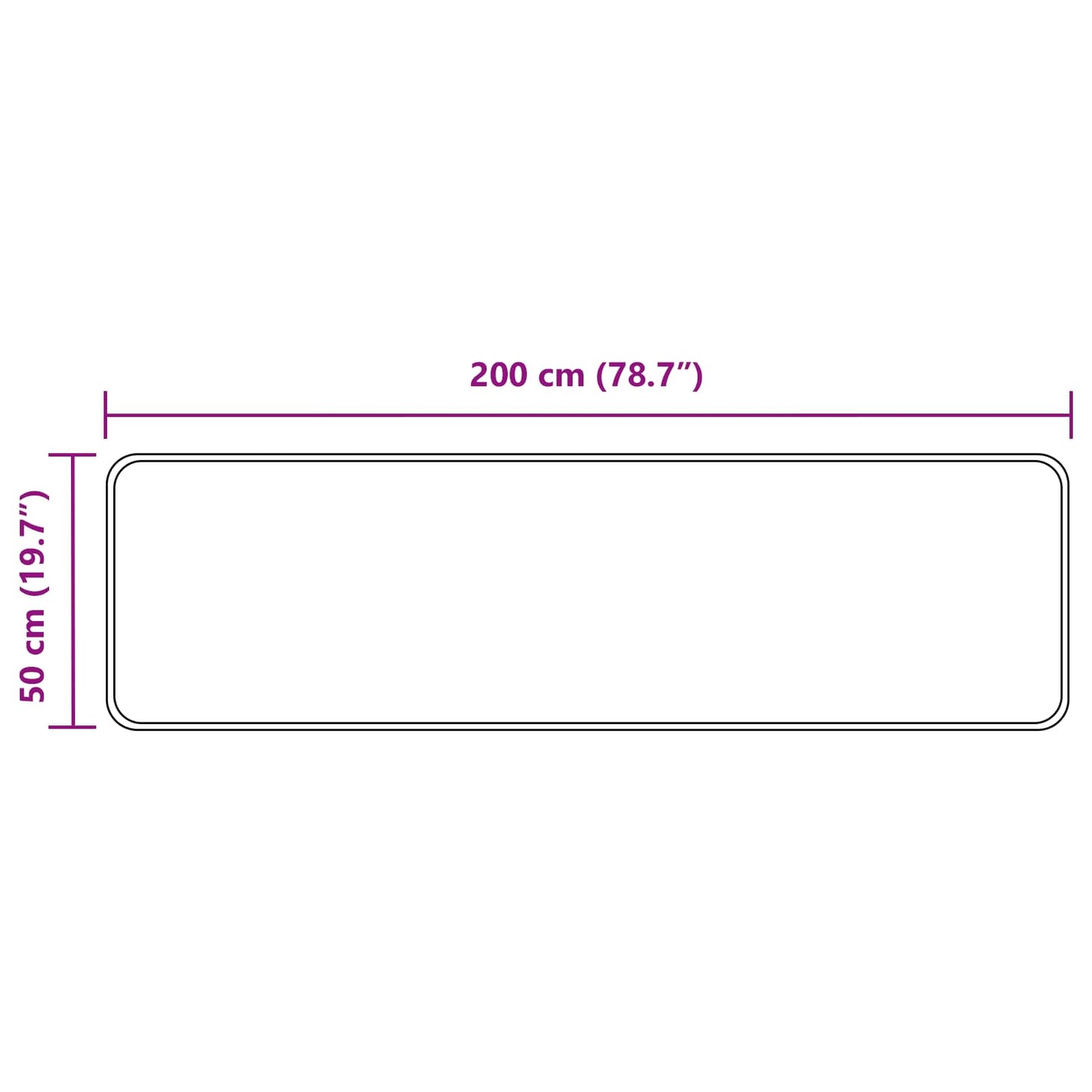 vidaXL Rug Runner MARSA Yellow 50 x 200 cm Polyester and PVC