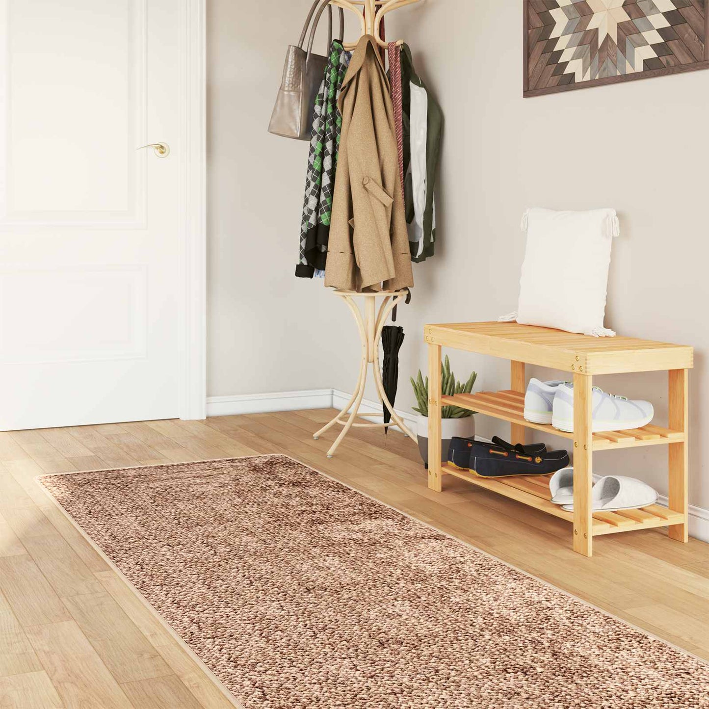 vidaXL Rug Runner MARSA Yellow 100 x 450 cm Polyester and PVC