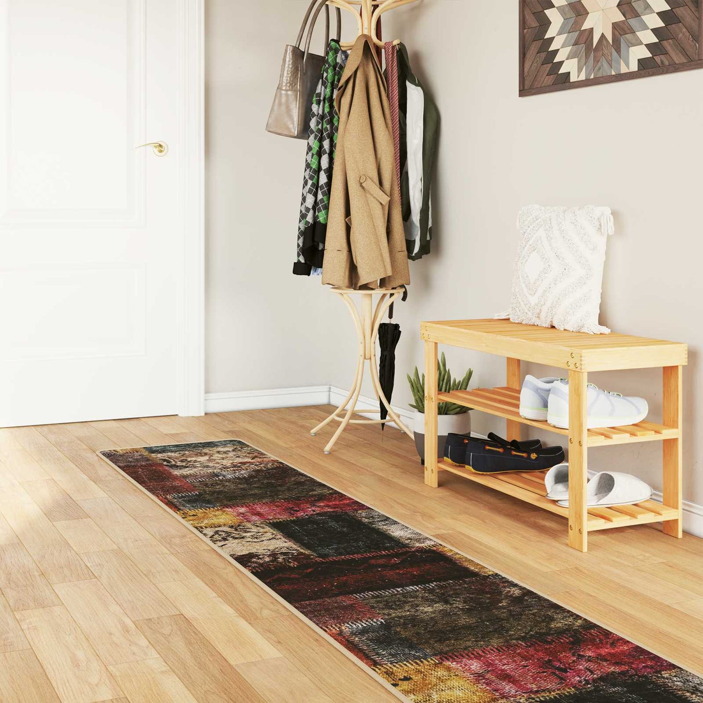 vidaXL Rug Runner MARSA Multicolour 50 x 250 cm Polyester and PVC