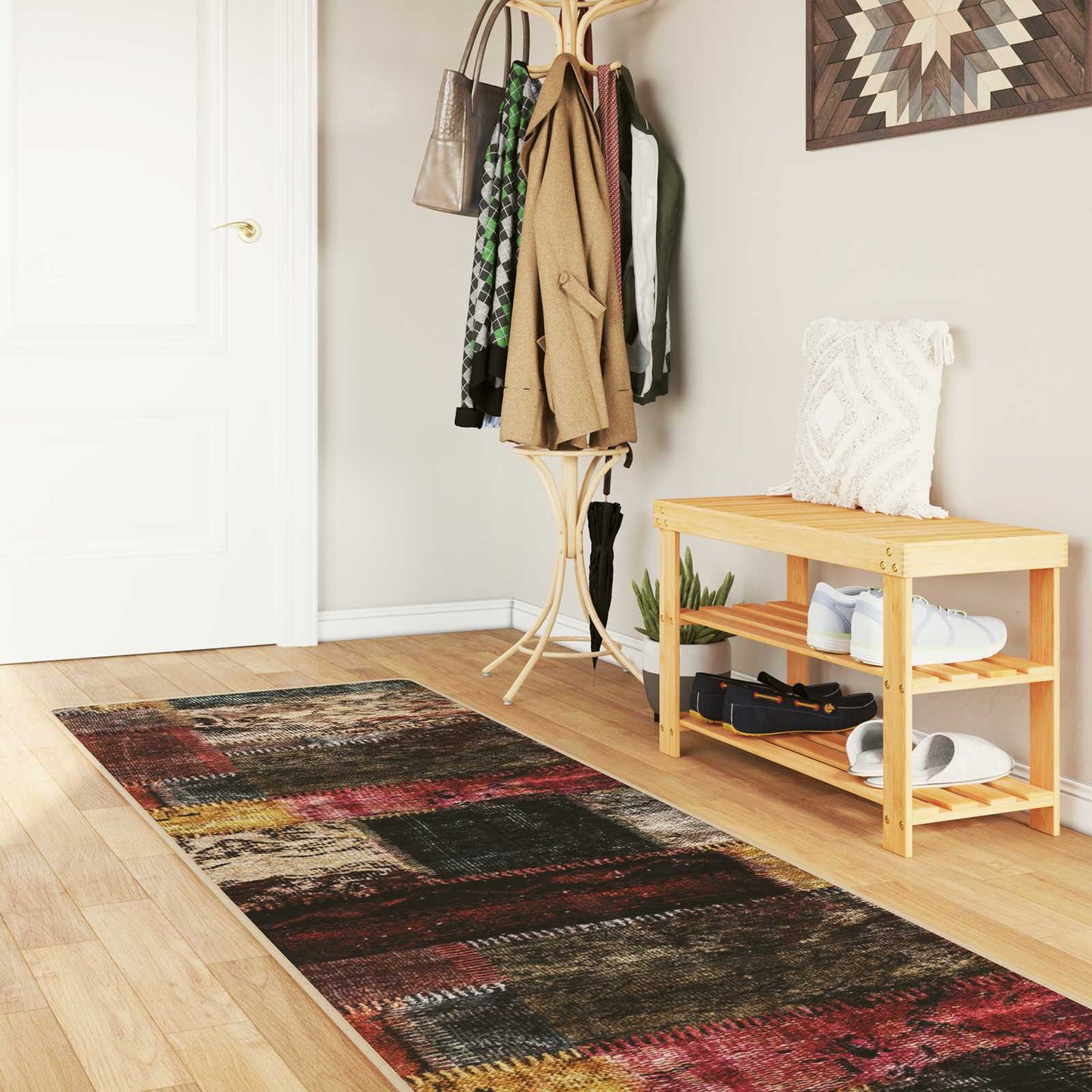 vidaXL Rug Runner MARSA Multicolour 80 x 400 cm Polyester and PVC
