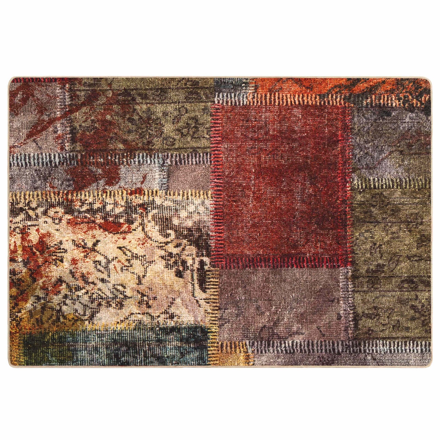 vidaXL Rug Runner MARSA Multicolour 100 x 150 cm Polyester and PVC