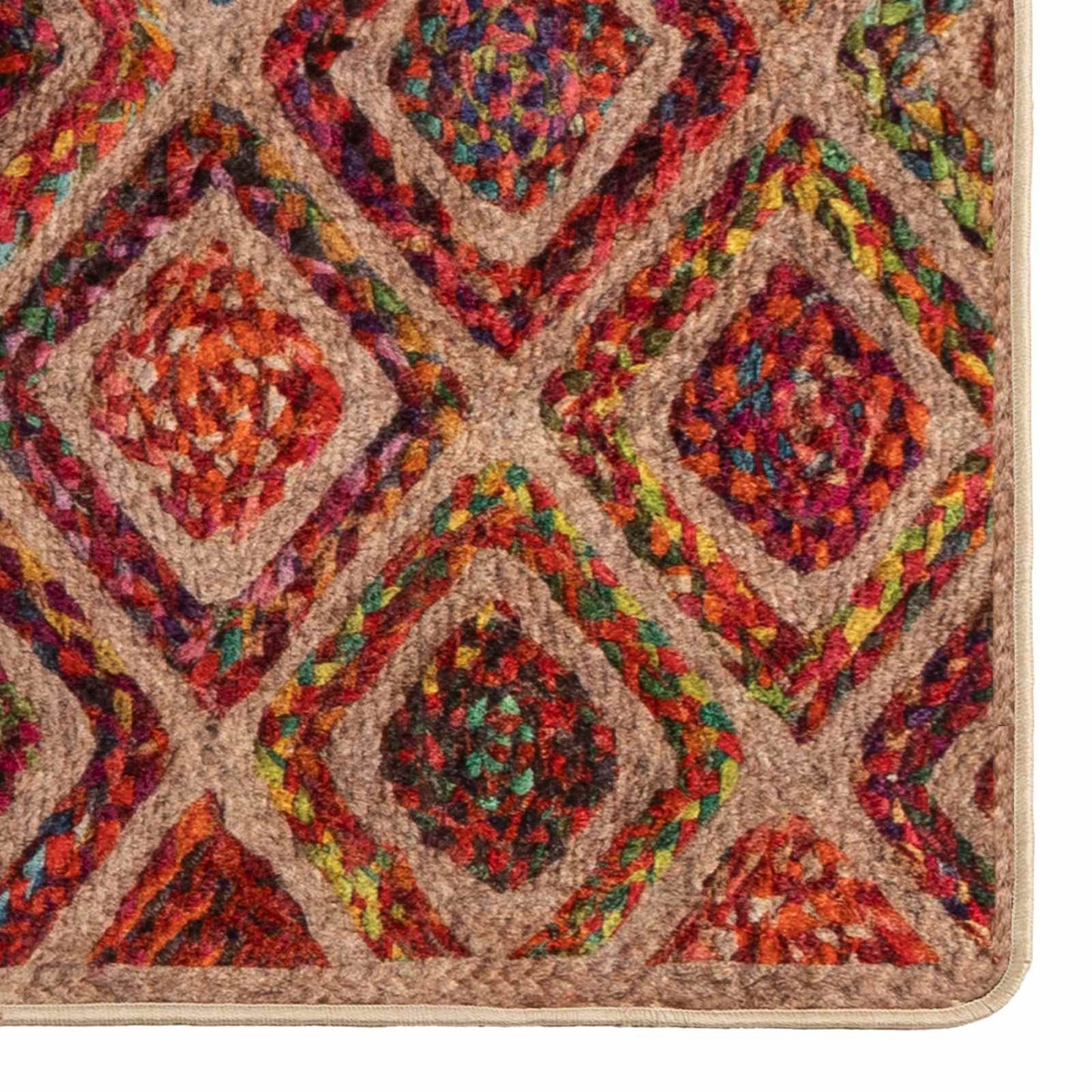vidaXL Rug Runner MARSA Multicolour 50 x 100 cm Polyester and PVC
