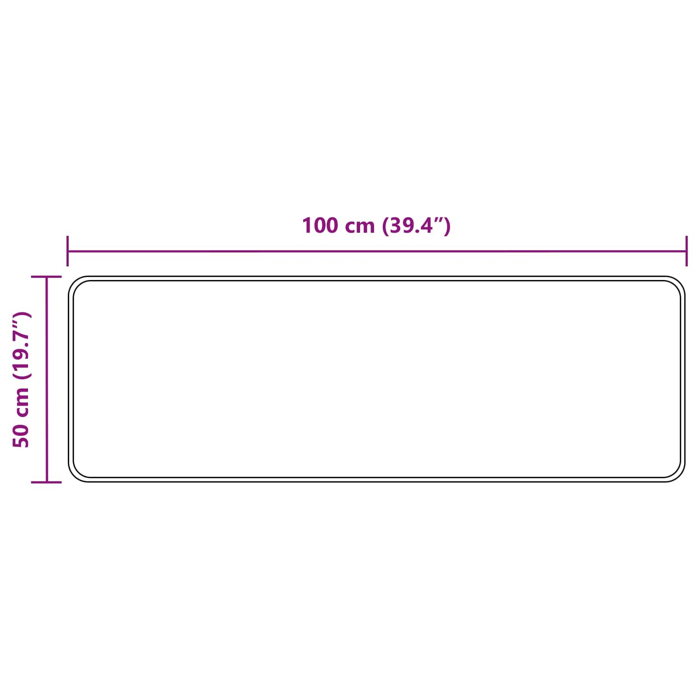 vidaXL Rug Runner MARSA Multicolour 50 x 100 cm Polyester and PVC