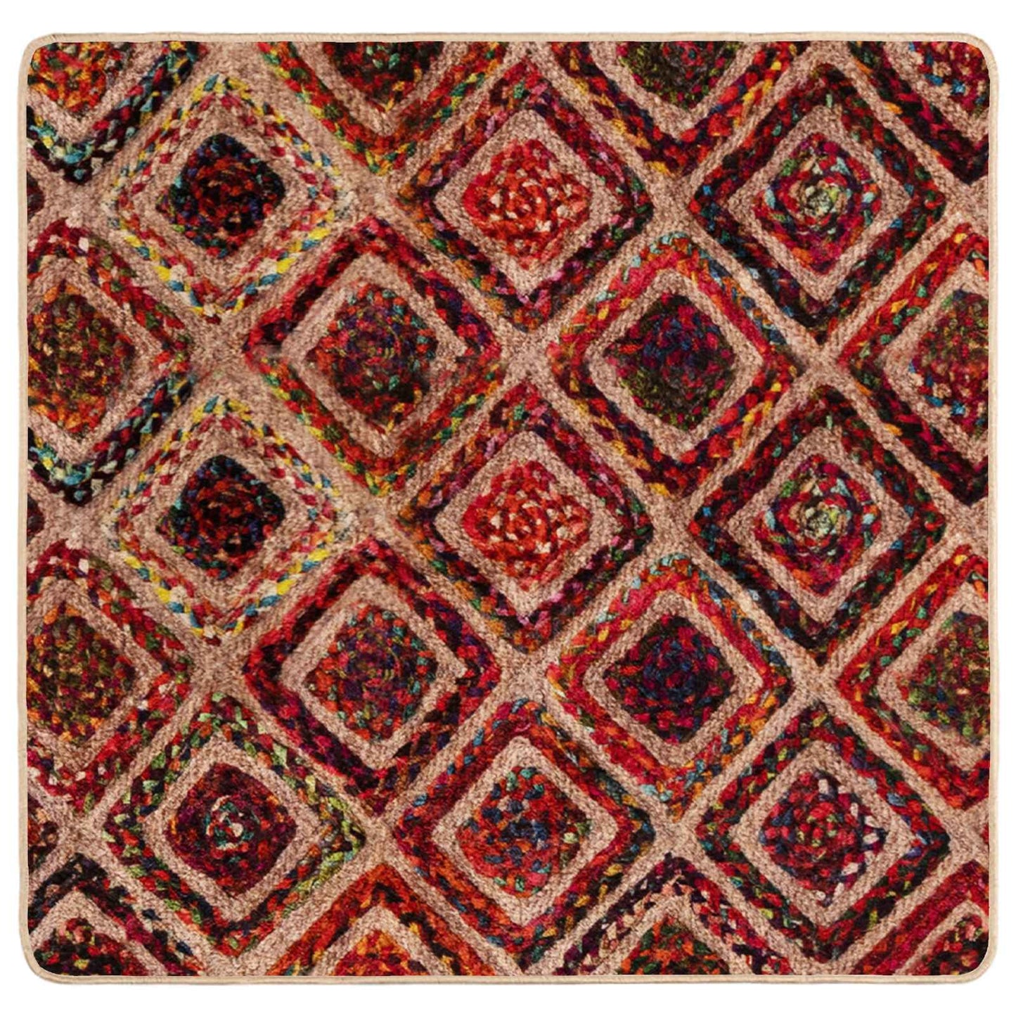 vidaXL Rug Runner MARSA Multicolour 100 x 100 cm Polyester and PVC
