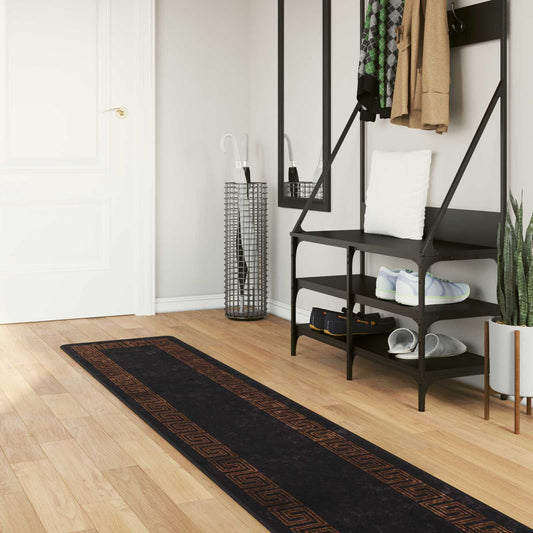 vidaXL Rug Runner MARSA Black 50 x 400 cm Polyester and PVC