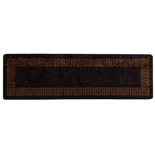 vidaXL Rug Runner MARSA Black 80 x 250 cm Polyester and PVC
