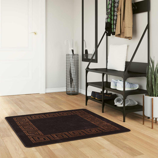 vidaXL Rug Runner MARSA Black 100 x 100 cm Polyester and PVC