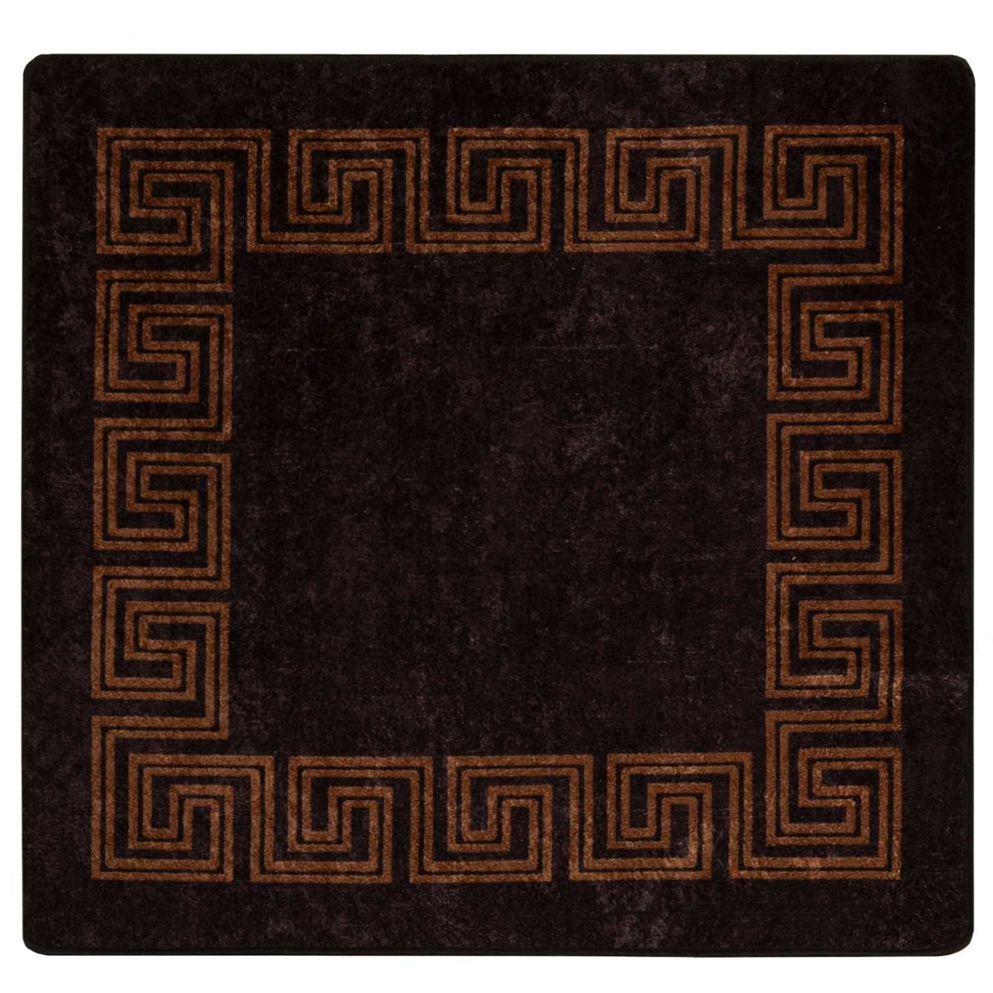 vidaXL Rug Runner MARSA Black 100 x 100 cm Polyester and PVC
