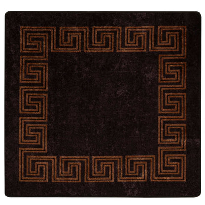 vidaXL Rug Runner MARSA Black 100 x 100 cm Polyester and PVC