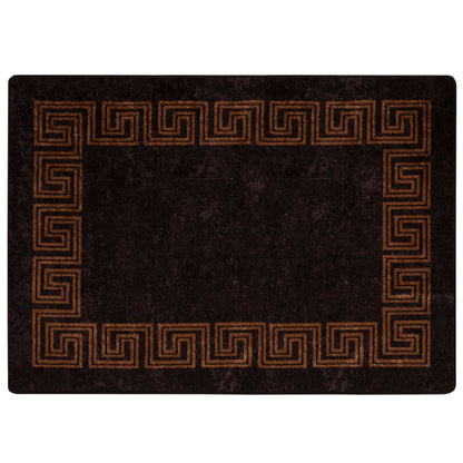 vidaXL Rug Runner MARSA Black 100 x 150 cm Polyester and PVC