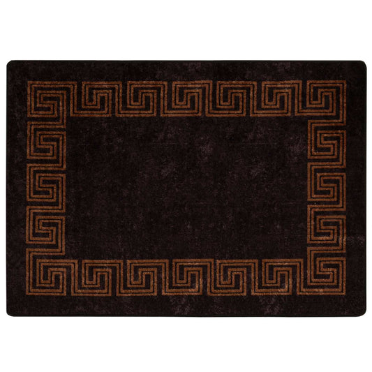 vidaXL Rug Runner MARSA Black 100 x 150 cm Polyester and PVC