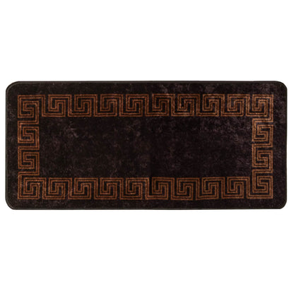 vidaXL Rug Runner MARSA Black 100 x 200 cm Polyester and PVC