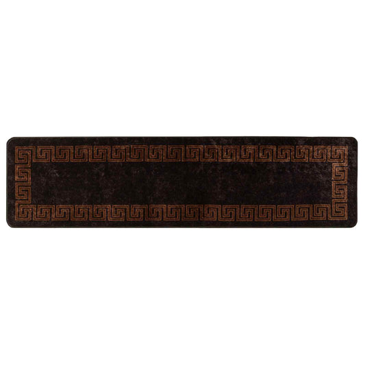 vidaXL Rug Runner MARSA Black 100 x 350 cm Polyester and PVC