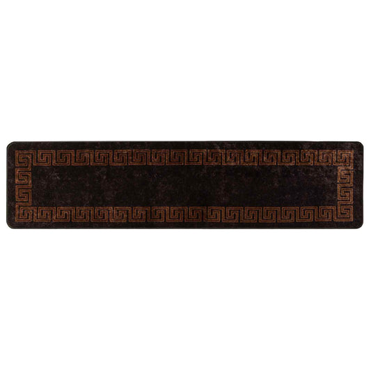 vidaXL Rug Runner MARSA Black 100 x 450 cm Polyester and PVC