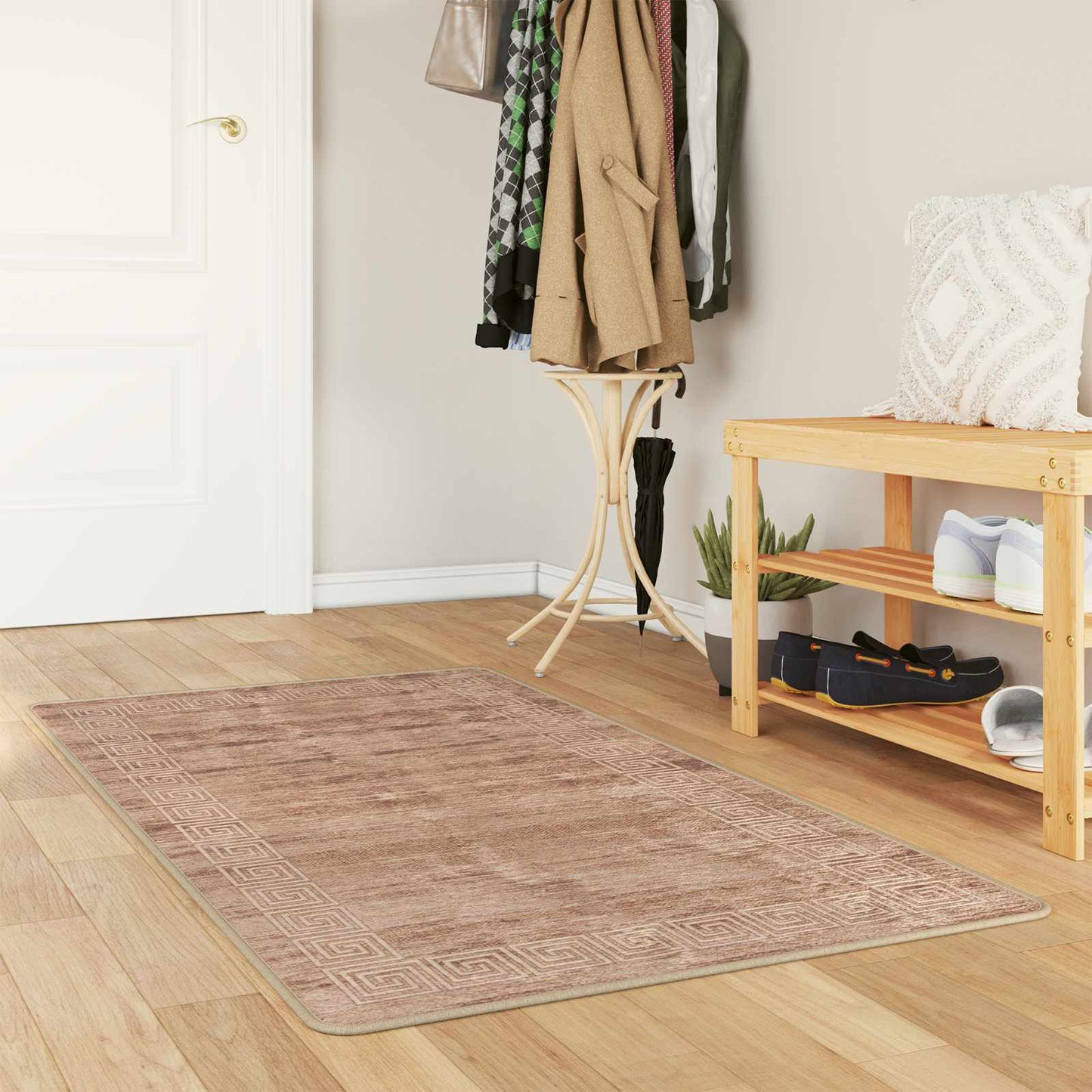 vidaXL Rug Runner MARSA White 100 x 200 cm Polyester and PVC
