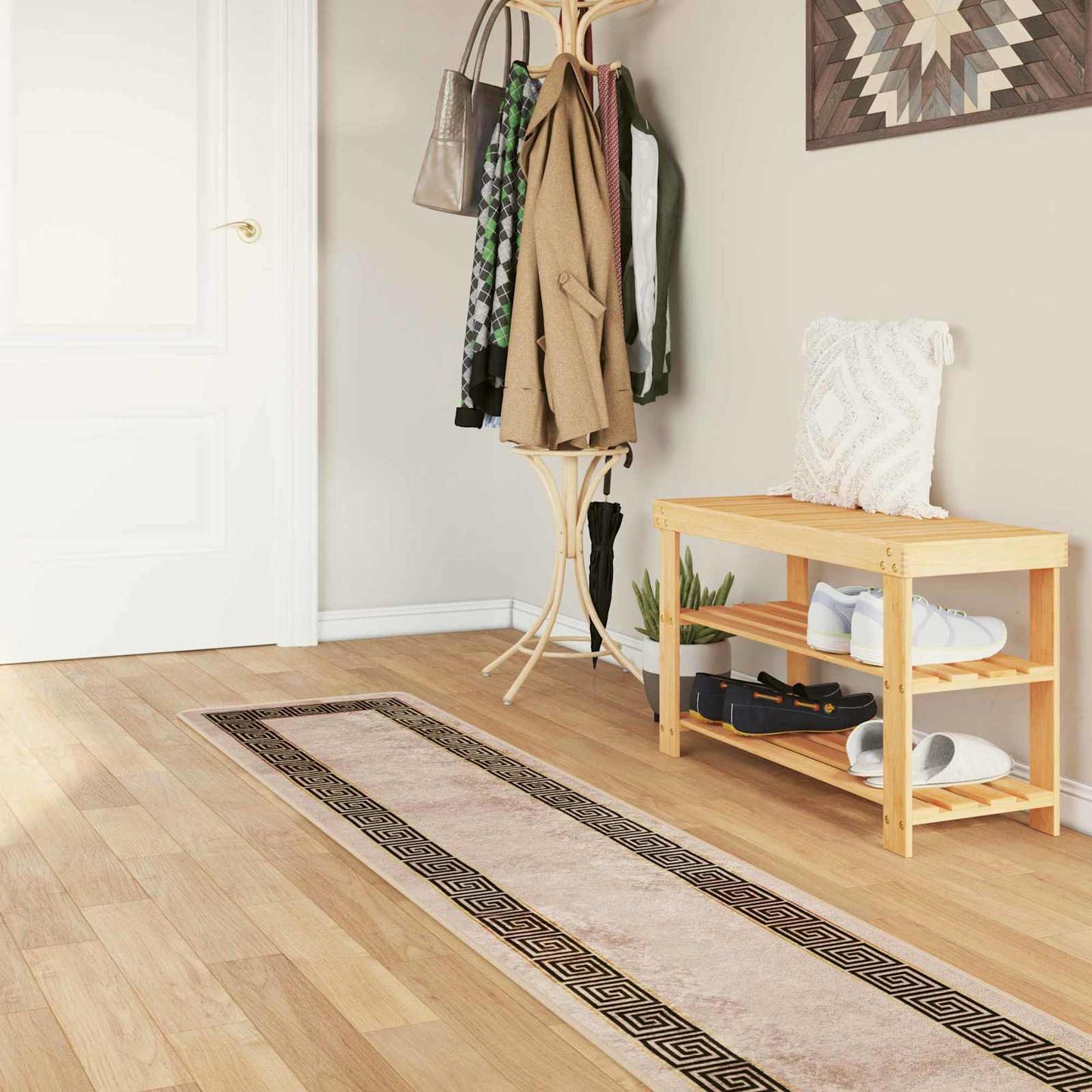 vidaXL Rug Runner MARSA Black 50 x 300 cm Polyester and PVC