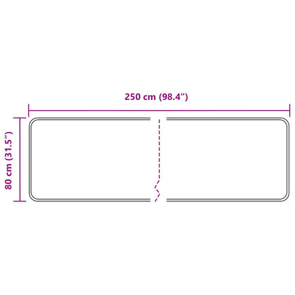 vidaXL Rug Runner MARSA Black 80 x 250 cm Polyester and PVC