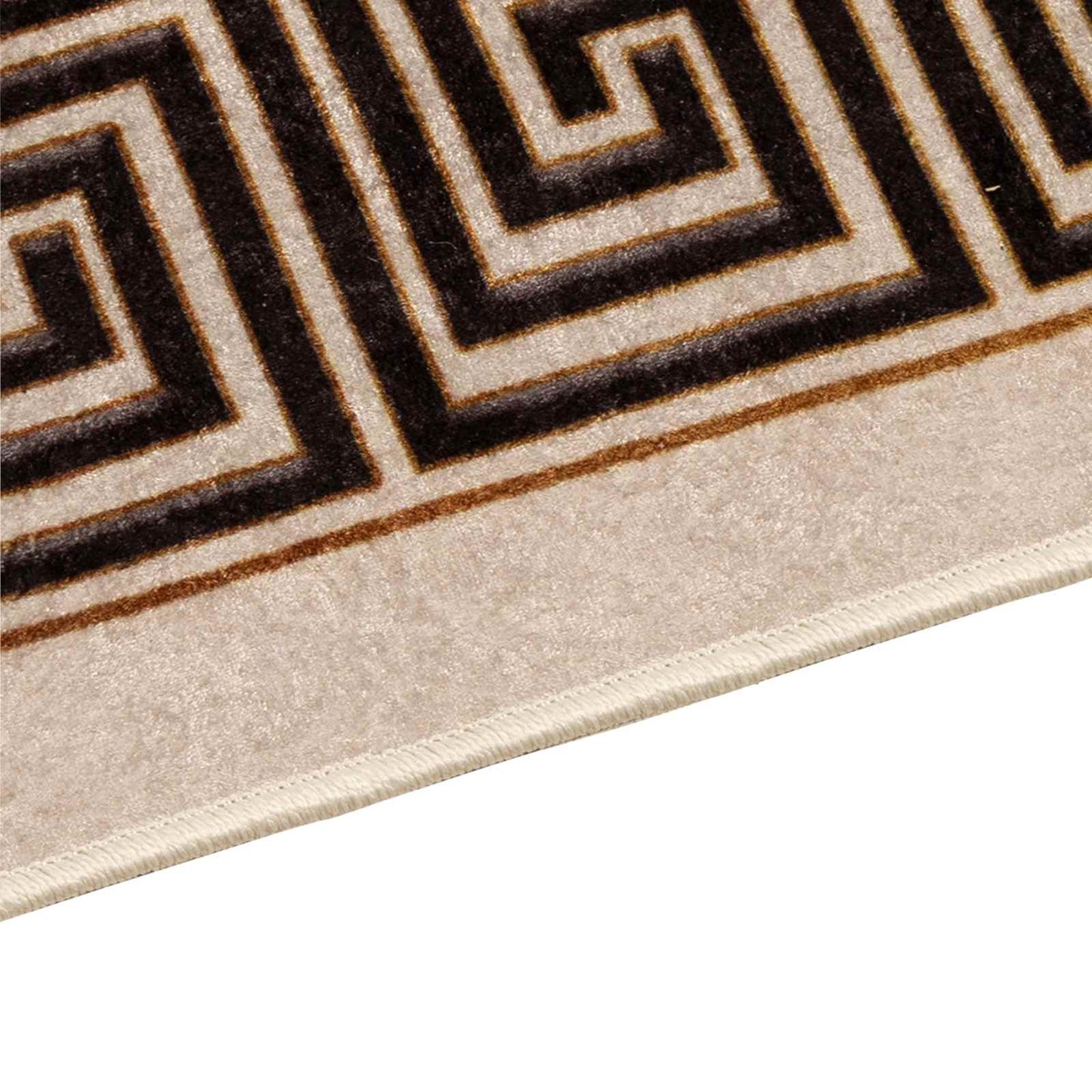 vidaXL Rug Runner MARSA Black 100 x 100 cm Polyester and PVC
