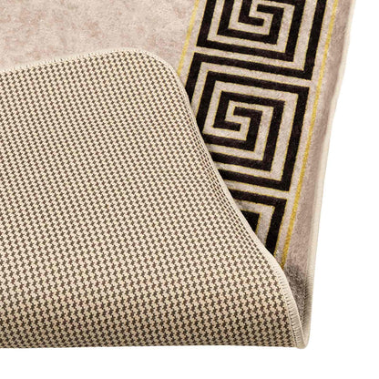 vidaXL Rug Runner MARSA Black 100 x 100 cm Polyester and PVC