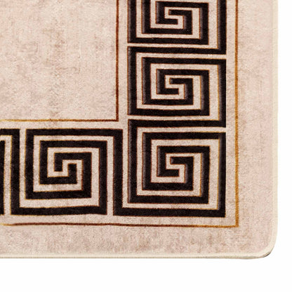 vidaXL Rug Runner MARSA Black 100 x 100 cm Polyester and PVC