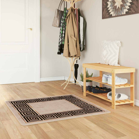 vidaXL Rug Runner MARSA Black 100 x 100 cm Polyester and PVC