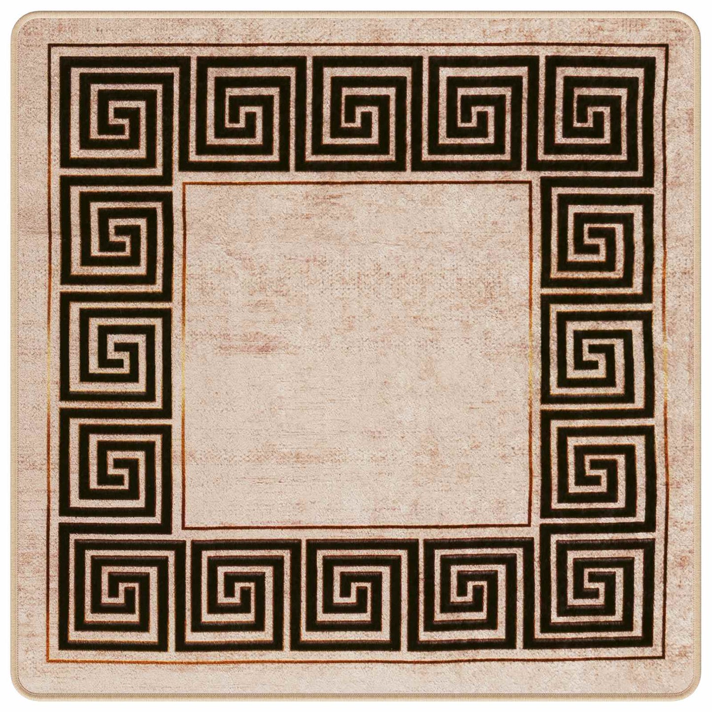 vidaXL Rug Runner MARSA Black 100 x 100 cm Polyester and PVC
