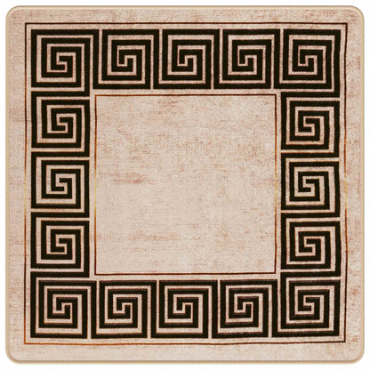 vidaXL Rug Runner MARSA Black 100 x 100 cm Polyester and PVC