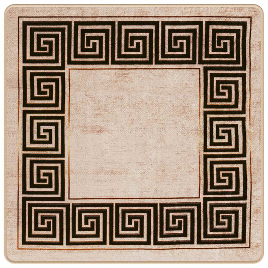 vidaXL Rug Runner MARSA Black 100 x 100 cm Polyester and PVC