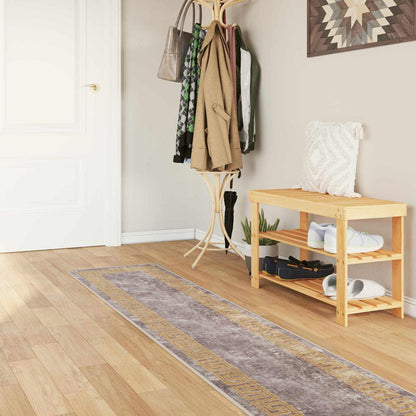 vidaXL Rug Runner MARSA Grey 50 x 400 cm Polyester and PVC