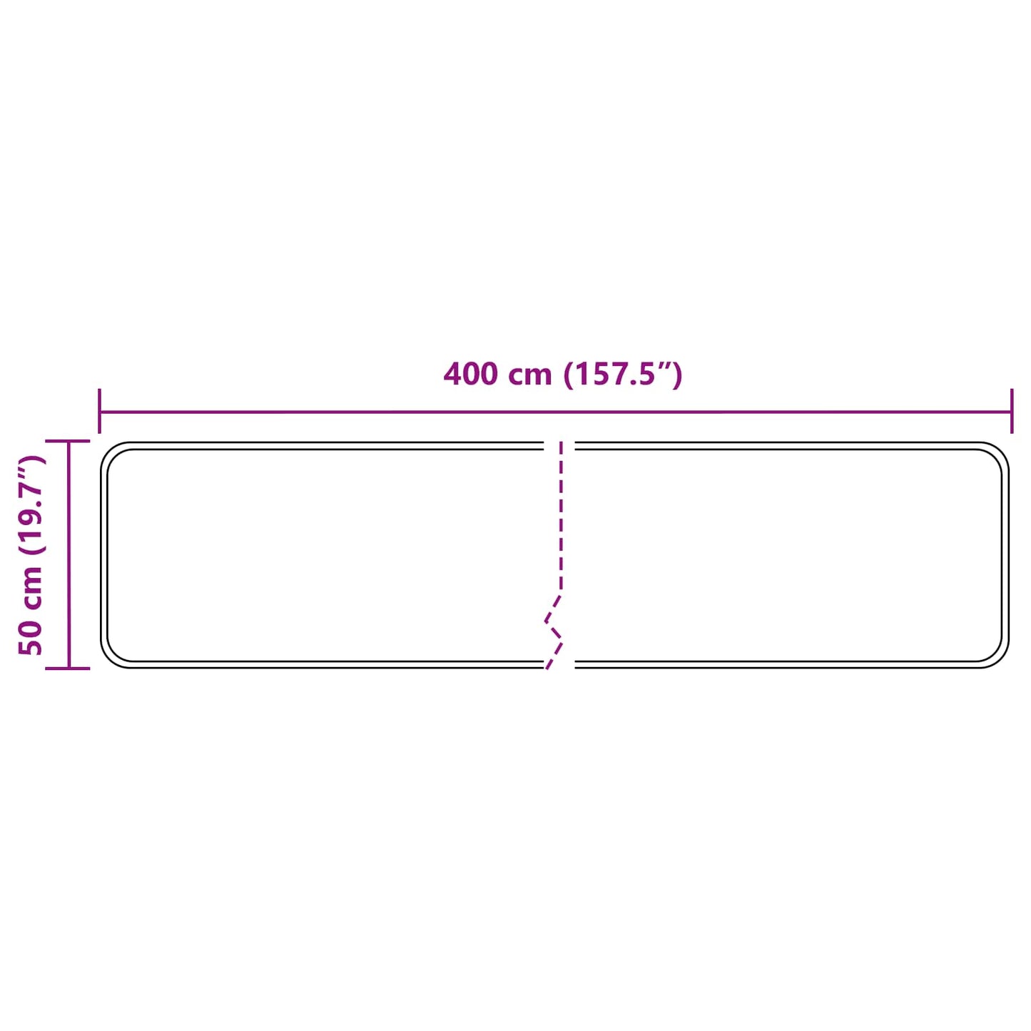 vidaXL Rug Runner MARSA Grey 50 x 400 cm Polyester and PVC