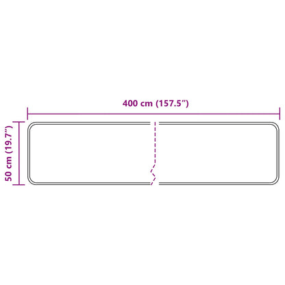 vidaXL Rug Runner MARSA Grey 50 x 400 cm Polyester and PVC