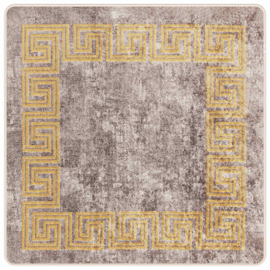 vidaXL Rug Runner MARSA Grey 100 x 100 cm Polyester and PVC