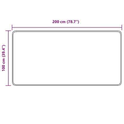 vidaXL Rug Runner MARSA Grey 100 x 200 cm Polyester and PVC