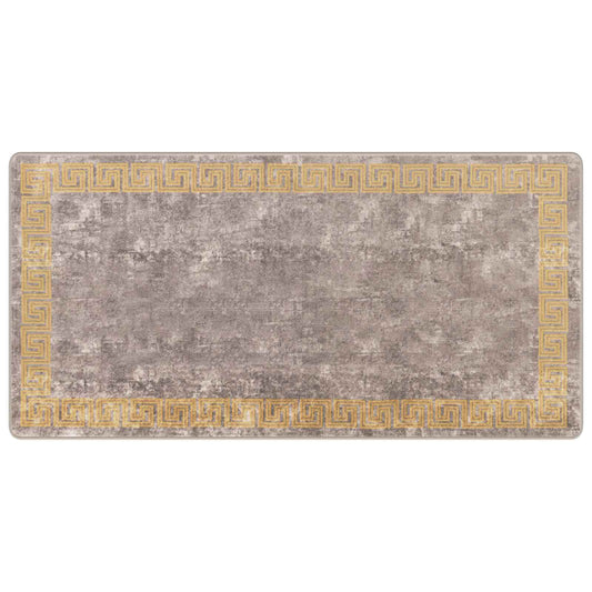 vidaXL Rug Runner MARSA Grey 100 x 200 cm Polyester and PVC
