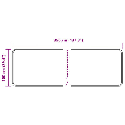 vidaXL Rug Runner MARSA Grey 100 x 350 cm Polyester and PVC