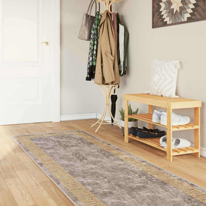 vidaXL Rug Runner MARSA Grey 100 x 450 cm Polyester and PVC