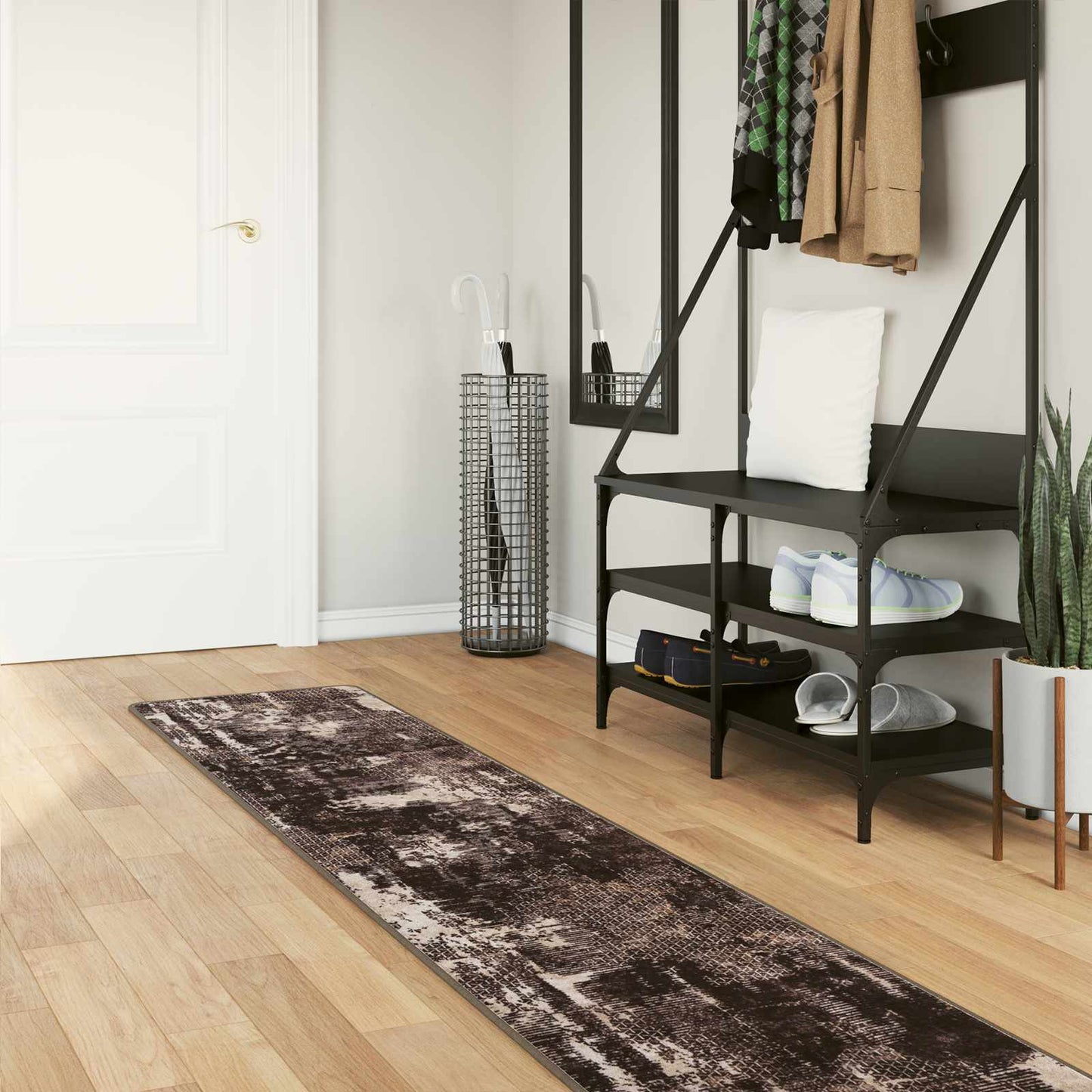 vidaXL Rug Runner MARSA Black 50 x 350 cm Polyester and PVC
