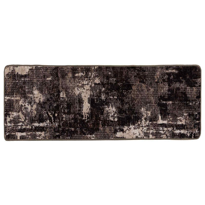 vidaXL Rug Runner MARSA Black 80 x 200 cm Polyester and PVC