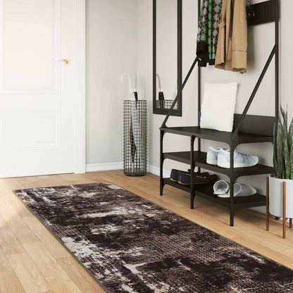vidaXL Rug Runner MARSA Black 80 x 450 cm Polyester and PVC
