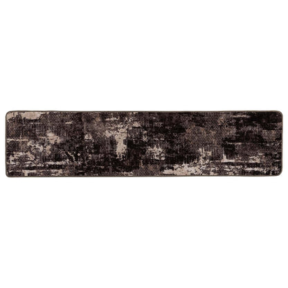 vidaXL Rug Runner MARSA Black 80 x 450 cm Polyester and PVC