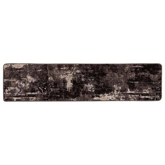 vidaXL Rug Runner MARSA Black 80 x 450 cm Polyester and PVC