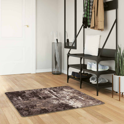 vidaXL Rug Runner MARSA Black 100 x 100 cm Polyester and PVC