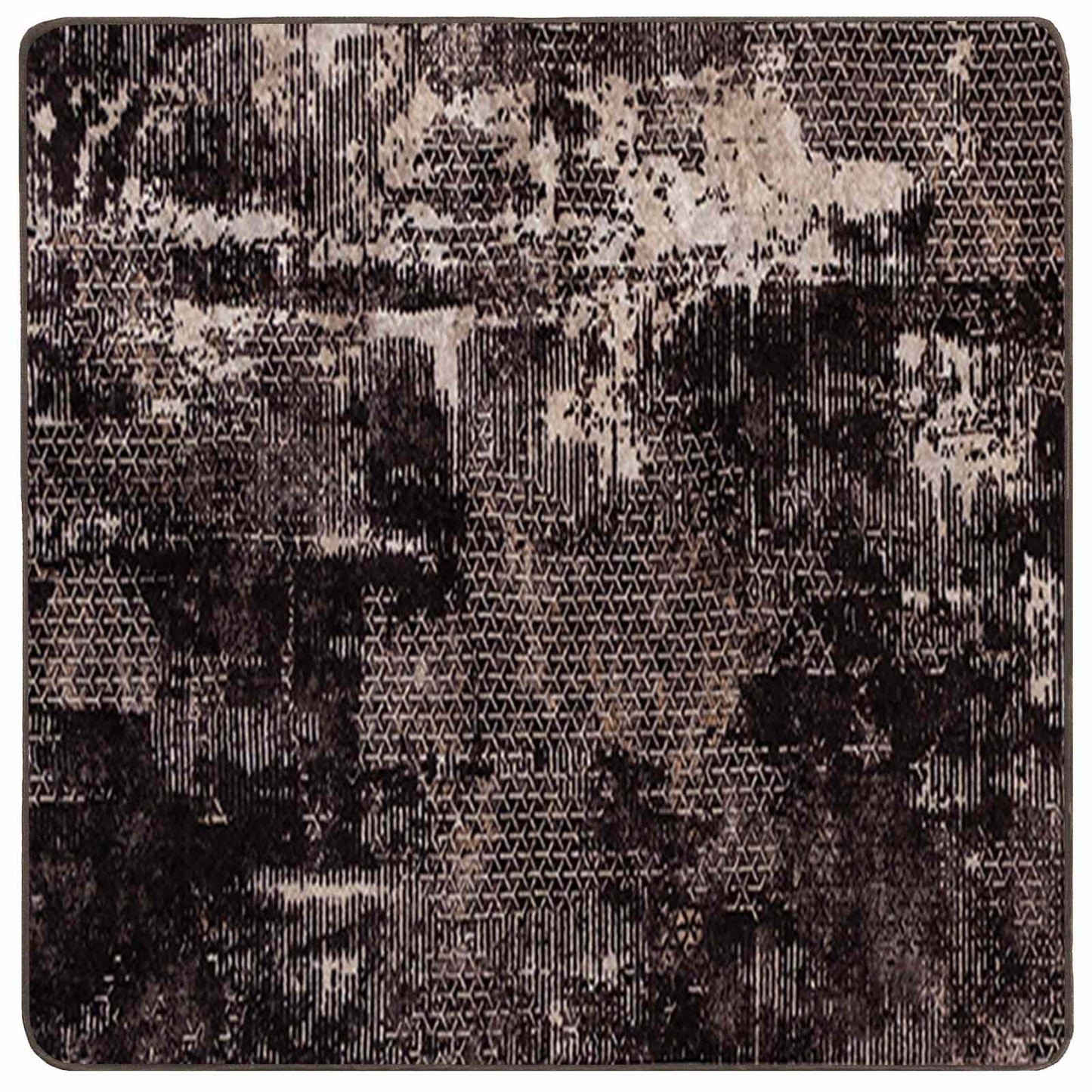 vidaXL Rug Runner MARSA Black 100 x 100 cm Polyester and PVC