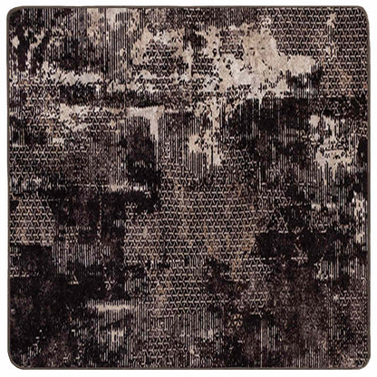 vidaXL Rug Runner MARSA Black 100 x 100 cm Polyester and PVC