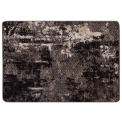 vidaXL Rug Runner MARSA Black 100 x 150 cm Polyester and PVC