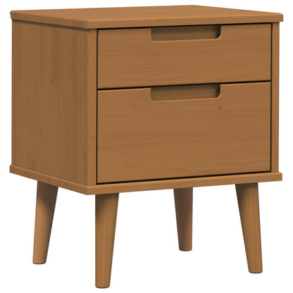vidaXL Bedside Cabinet MOLDE Caramel 40 x 35 x 48 cm Solid Pine Wood