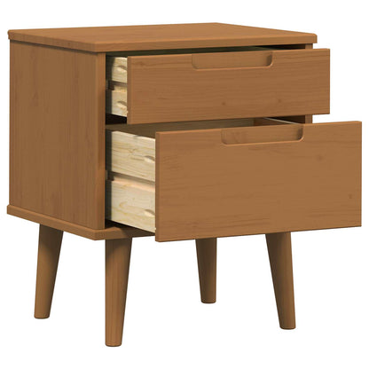 vidaXL Bedside Cabinet MOLDE Caramel 40 x 35 x 48 cm Solid Pine Wood