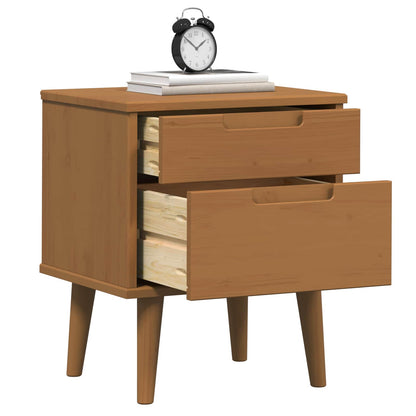vidaXL Bedside Cabinet MOLDE Caramel 40 x 35 x 48 cm Solid Pine Wood