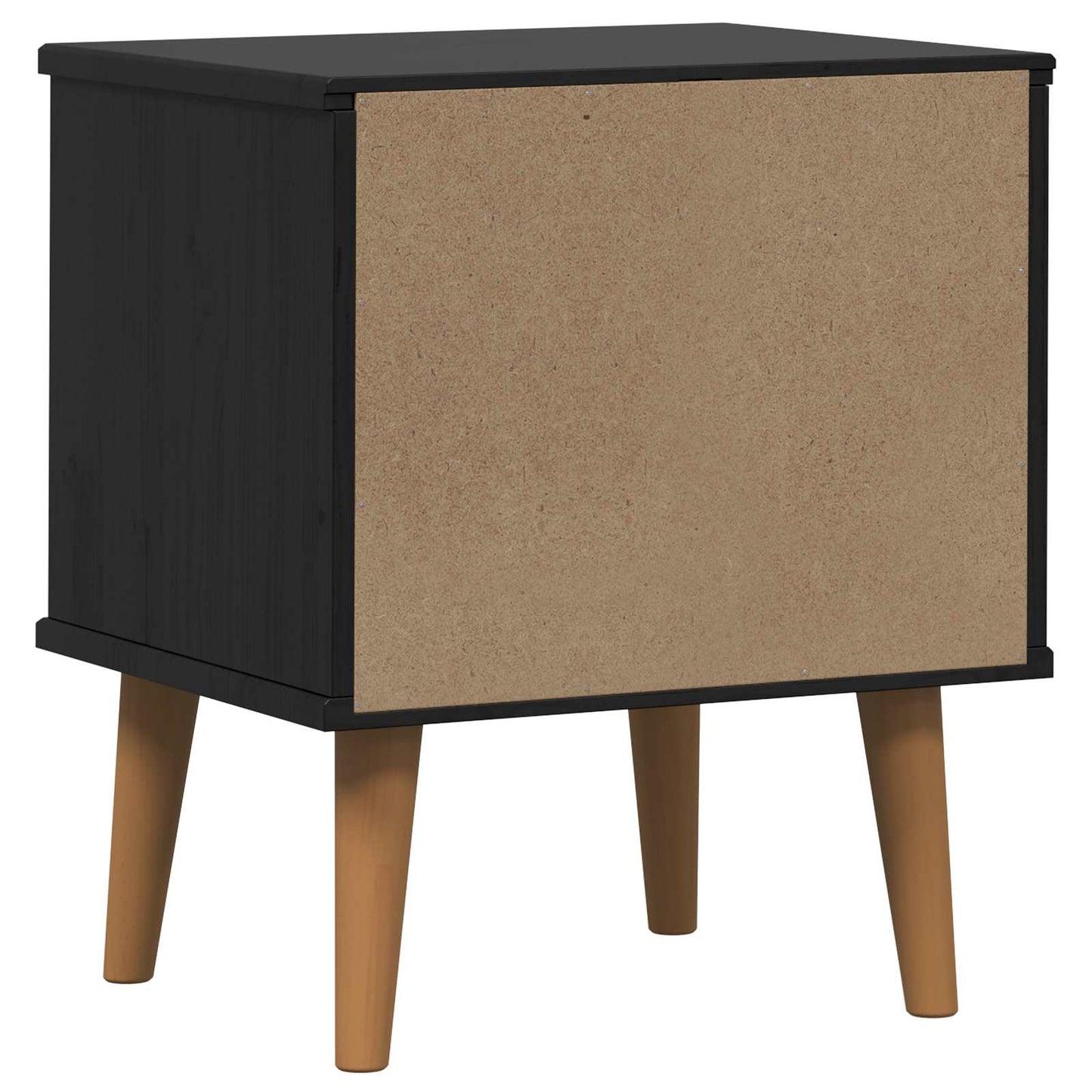 vidaXL Bedside Cabinet MOLDE Black 40 x 35 x 48 cm Solid Pine Wood